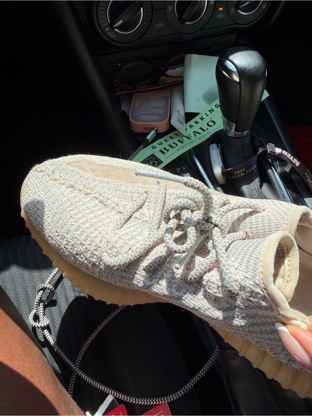 Yeezy Women's Knit Sneaker in Light Beige